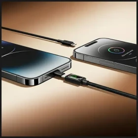 USAMS U92 čierna / Dátový kábel / USB-C - Lightning / 30W PD / 1,2m (SJ774USB01)