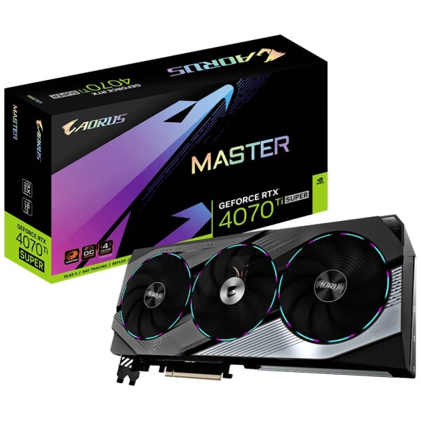 GIGABYTE GeForce RTX 4070 Ti SUPER AORUS MASTER 16GB / 2340 - 2670 MHz / 16GB GDDR6x / 256-bit / 1x HDMI + 3x DP / (16) (GV-N407TSAORUS M-16GD)