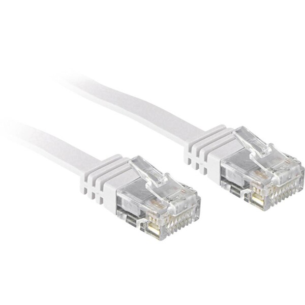 LINDY 47503 RJ45 sieťové káble, prepojovacie káble CAT 6 U/UTP 3.00 m biela s ochranou 1 ks; 47503