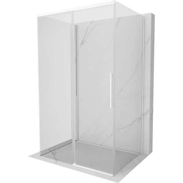 MEXEN/S - Rox-3S sprchovací kút 3 stenný, posuvný 95 x 110, transparent, biela 8C2-095-110-20-00-3S