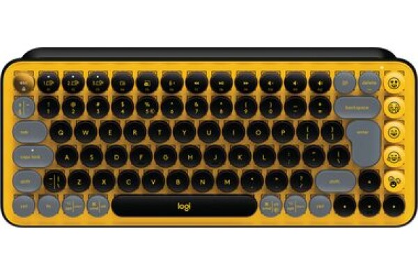 Logitech POP Keys žltá - US / bezdrôtová klávesnica / 2.4GHz / Bluetooth / US layout (920-010735)