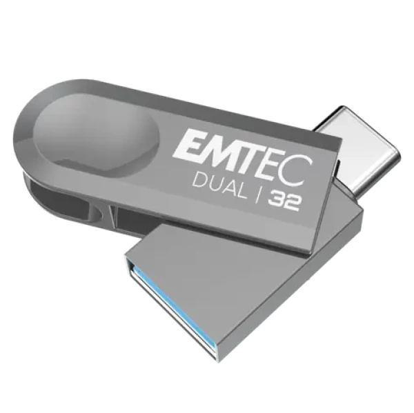 EMTEC Dual D280 USB 3.2 Type-C 32GB strieborná / flash disk (ECMMD32GD283)
