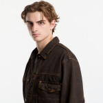 Bunda Vans Check 5 Denim Trucker Jacket Black/ Vintage Cocoa M