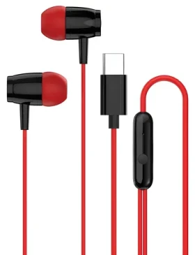 Canyon SEP-5 čierno-červená / Slúchadlá do uší / USB-C kábel 1,2 m / Integrované ovládanie (CNS-CEP5R)