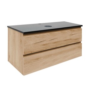Kúpeľňová skrinka s krycou doskou z kameňa SAT B-Way 99x50x45 cm dub mat BWAY2100OAKTK BWAY2100OAKTK