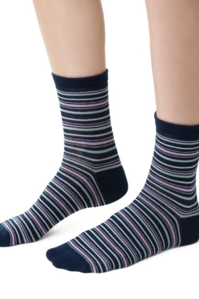 Dámske vzorované ponožky 099 tmavě modrá 35-37