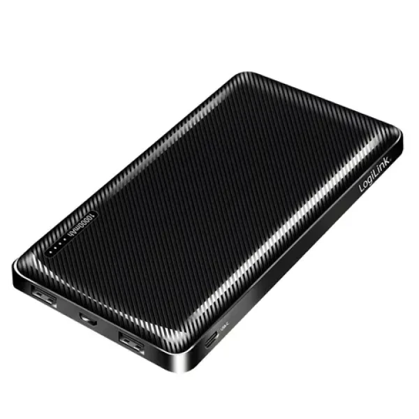 LogiLink PA0316 čierna / Powerbank / 10000 mAh / 2x USB-A / 1x USB-C / rýchle nabíjanie (PA0316)
