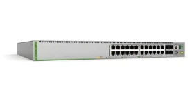 Allied Telesis L3 Stack switch PoE+ 20x GbE + 4X Multi-Gig šedá / Switch / 24 portov / L3 riadený / PoE+ / Stohovateľný (AT-GS980MX/28PSM-50)
