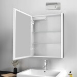 Kielle - Arkas I Zrkadlová skrinka s LED osvetlením, vyhrievaním a USB portom, 55x70x13 cm, biela 50111610