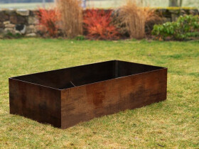 Vyvýšený záhon z cortenu VIVO 1012, 74 × 148 × 36 cm