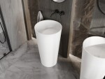 MEXEN - Onyx-01 Voľne stojace umývadlo z liateho mramoru 45 x 45, biela mat 26524500