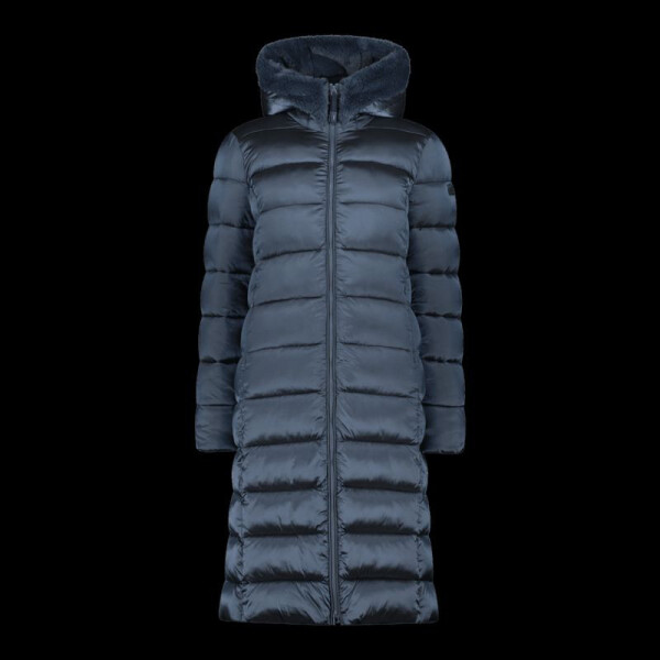 Dámska zimná bunda s kapucňou CMP zateplený kabát dlhý tmavomodrý (34K0046F/L635) 44