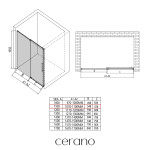 CERANO - Sprchové posuvné dvere Lantono Ľ/P - 8 mm - Soft-Close - chróm, transparentné sklo - 110x195 CER-431893