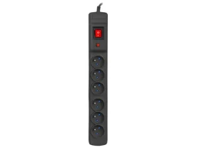 Armac Multi M6 čierna / Prepäťová ochrana / 6 zásuviek / 5 m kábel / 2500 W (M6/50/CZ)