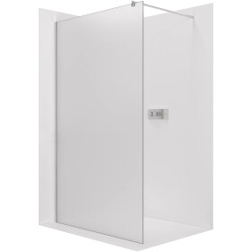 CERANO - Sprchová zástena Walk-in Onyx Round Ľ/P - 8 mm - okrúhla vzpera - chróm, mliečne sklo - 80x200 CER-8050BD265