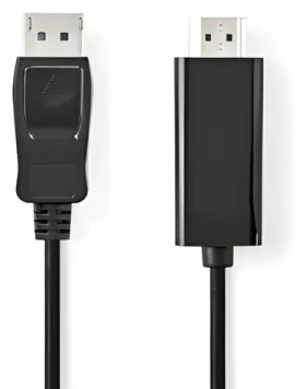 Nedis DisplayPort - HDMI čierna / Adaptérový kábel / 4K 30Hz / 3 m / poniklované konektory (CCGB37100BK30)