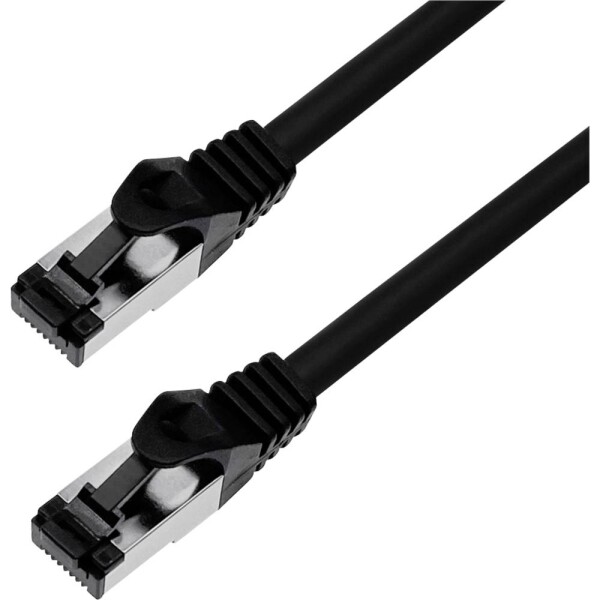 BKL Electronic 144007 RJ45 sieťové káble, prepojovacie káble CAT 8.1 S/FTP 15 m čierna bez halogénov 1 ks; 144007