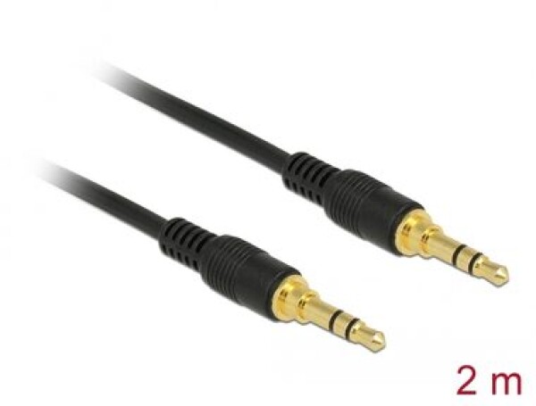 DeLock Kábel 3.5mm jack 3pin (M) - 3.5mm jack 3pin (M) 2m čierna (85549)