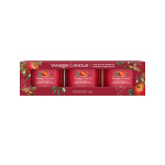 Yankee Candle 3x votívna sviečka v skle Red Apple Wreath