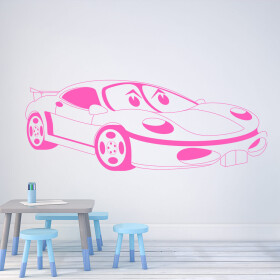 Veselá Stena Samolepka Detské autíčko Porsche Farba: růžová, Veľkosť: 100 x 44 cm