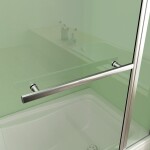 H K - Vaňová zástena s pevnou stenou V2 120 cm, číre sklo, oblý roh SE-V2120OSET