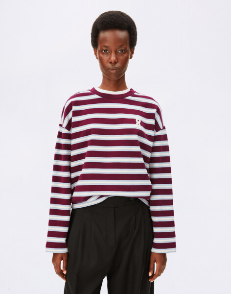 Armedangels Iconic Å Frankaa Bold Sweatshirt 3756 undyed-velvet red-soft blue L