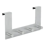 Spirella PUNT závesný vešiak na dvere kartáčovaná nerez oceľ / 4 háčiky / 19 mm (7610583164490)