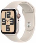 Apple Watch SE (2023) GPS+Cellular 44mm Hviezdne biele hliníkové telo - Hviezdne biely športový remienok S/M / 140-190mm (MRGU3)