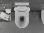 MEXEN - Lena Závesná WC misa vrátane sedátka s slow-slim, duroplast, biela/zlatý vzor 30224009