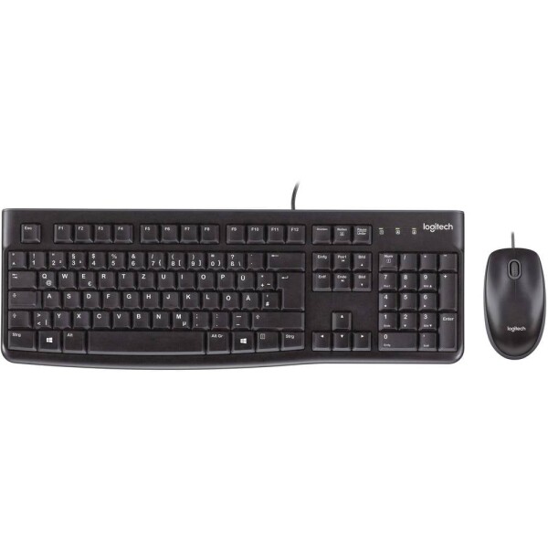 Logitech MK120 USB Sada klávesnica a myše odolné voči striekajúcej vode US anglická, QWERTY čierna; 920-002563