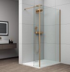 POLYSAN - ESCA GOLD MATT sprchová zástena s inštaláciou k stene 800 a prídavným panelom 385, číre sklo ES1080ES1040G