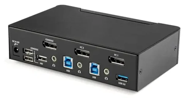 StarTech 2portový DisplayPort KVM prepínač čierna / KVM prepínač / 2× PC / 4K UHD / USB (SV231DPU34K)
