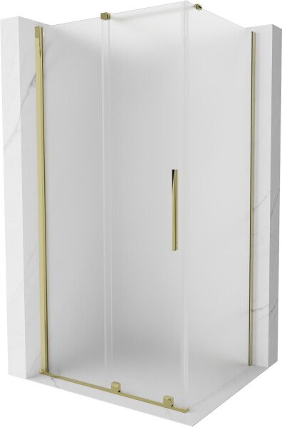 MEXEN/S - Velár sprchovací kút, posuvné dvere 120 x 75, dekor, zlato 871-120-075-31-50