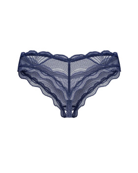 Dámske tangá Nightly Blue Crotchless Dark Blue - Obsessive XL/2XL