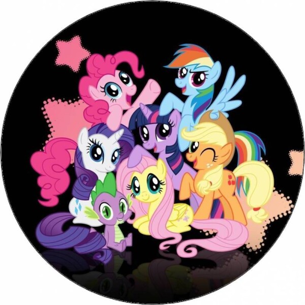 Jedlý papier My little pony poníci na čiernom pozadí 19,5 cm - Pictu Hap - Pictu Hap