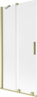 MEXEN/S - Velar dvojkrídlová posuvná vaňová zástena 90 x 150, dekor, zlatá kartáčovaná 896-090-000-31-55