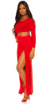 Sexy Koucla Party Dress with XXL Leg Slit red L