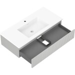MEXEN/S - Rivel kúpeľňová skrinka 100 cm s umývadlom Otis, 1 šuplík, reliéf, sivá mat/biela mat 91A20-10023-1-BF62-W18M01