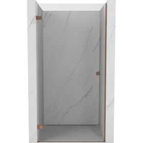 MEXEN/S - Lunar-B sprchové dvere krídlové ľavé 65, transparent, ružové zlato 832-065-000-60-00-L