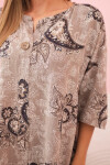 Dámska bavlnená blúzka s vyhrnutými rukávmi a paisley vzorom fango UNI