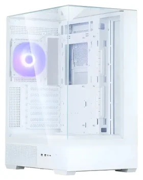 Zalman P40 Prism biela / Mini-ITX / 2x USB 3.0 + 1x USB-C / 1x 120mm ARGB / bez zdroja / panoramatická bočnica (P40 Prism White)