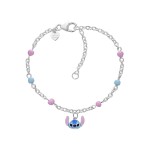 Disney Slušivý strieborný náramok Stitch Mini BS00101SL-47.CS