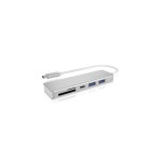 IcyBox IB-HUB1413-CR USB Hub strieborná / 2x USB 3.0 / 1x USB-C / čítačka kariet microSD / dopredaj (IB-HUB1413-CR)