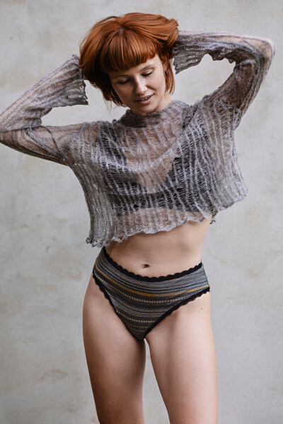 DÁMSKE NOHAVIČKY L-1532BI 2XL GREY MELANGE XXL