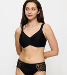 MODERN SOFT+COTTON - Minimalizačná podprsenka s čipkou Triumph BLACK 100C