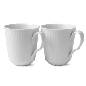 Royal Copenhagen Porcelánový hrnček White Fluted 380 ml – set 2 ks