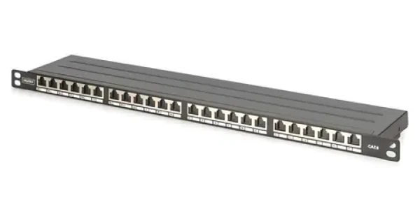 Digitus CAT6A High Density čierny / Patch panel / 19" / 24 portov / tienený / 0,5U (DN-91624S-SL-SH)