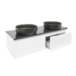 Kúpeľňová skrinka s doskou z umelého kameňa SAT Evolution 118x30x44, 8 cm biela mat SATEVO120WMTK SATEVO120WMTK