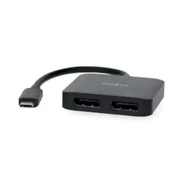 Nedis Adaptér USB-C (M) - 2x DisplayPort (F) 0.20 m čierna (CCGB64375BK02)