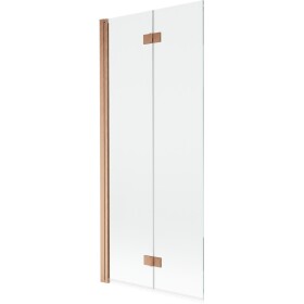 MEXEN - MIST vaňová zástena 80x150 cm 6mm 2-s, meď kartáčovaná, číra, ľavá 8A9-080-002-65-00-L